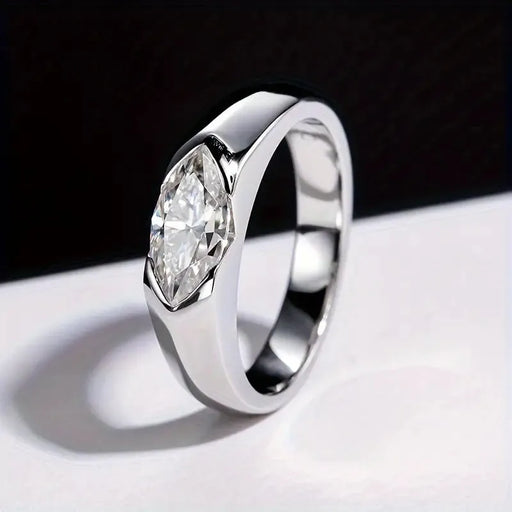 925 Sterling Silver 1 Carat Marquise Cut Moissanite Couple Ring