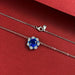 Synthetic Sapphire Pendant Necklace – Elegant Women's Collarbone Chain
