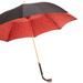 Elegant ladybug handle umbrella black exterior red interior