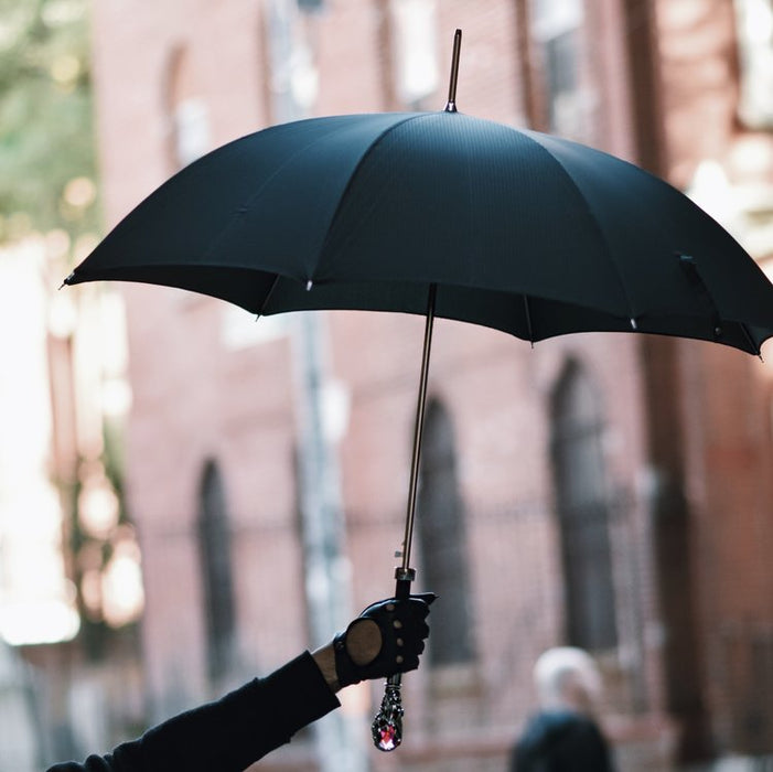 where to buy exclusive black men's umbrella red gem handle