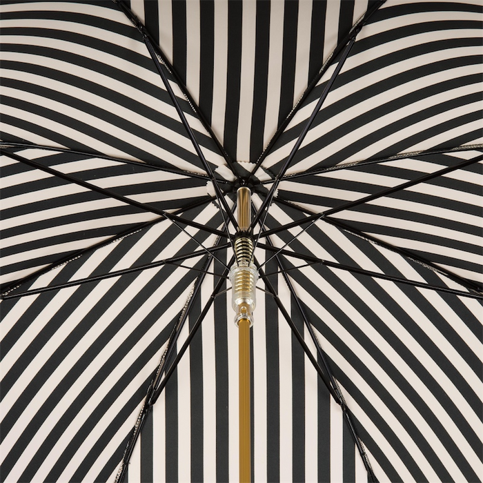 B&W Striped Classic Leather Handle Umbrella