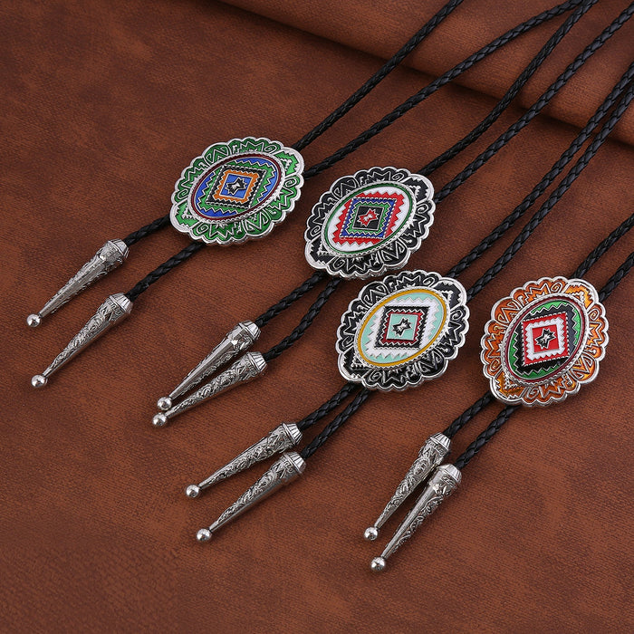 Navajo Suit Bolo Men Cowboy Tie Blue Necklace Bolo