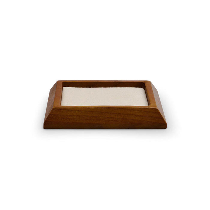 Cream white small wood jewelry tray for showcase display