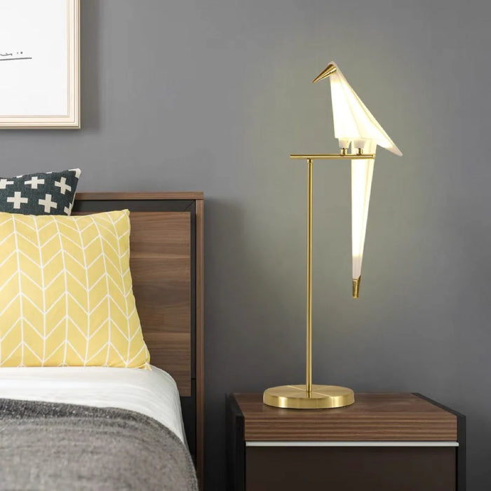 Stylish Origami Bird-Inspired Table or Floor Lamp with a Unique and Artistic Design