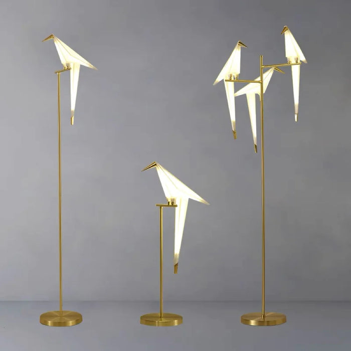 Stylish Origami Bird-Inspired Table or Floor Lamp with a Unique and Artistic Design