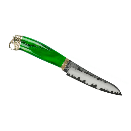Exotic lizard-inspired Damascus steel knife
