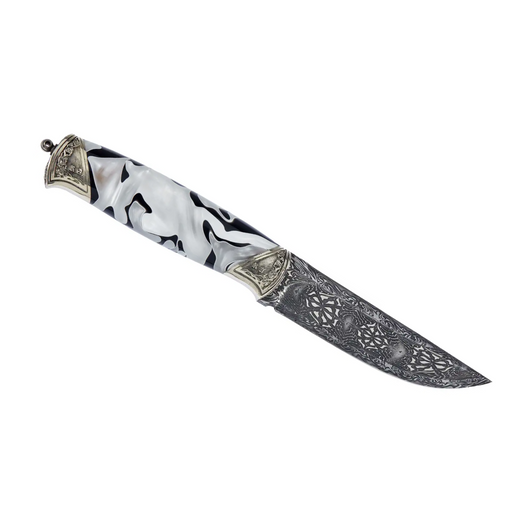 Author's Unique Knife Damascus Steel Modern Handle