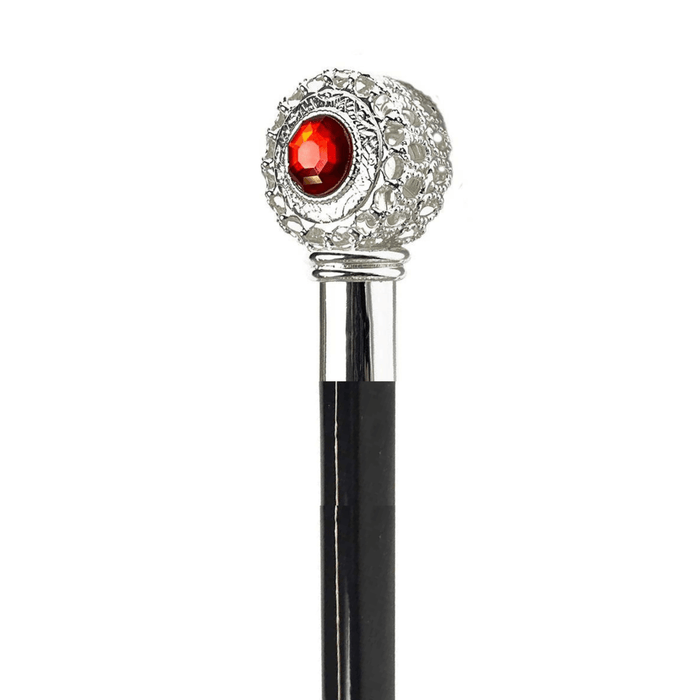 Luxury Evening Walking Stick with Silver-plated Handle