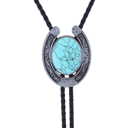 Horseshoe Bolo Tie Turquoise Mens Bolo Tie For Wedding