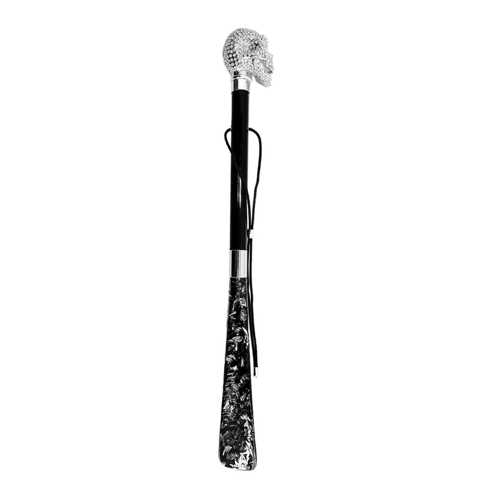 Swarovski Crystal-Encrusted Lux Silver Skull Shoehorn