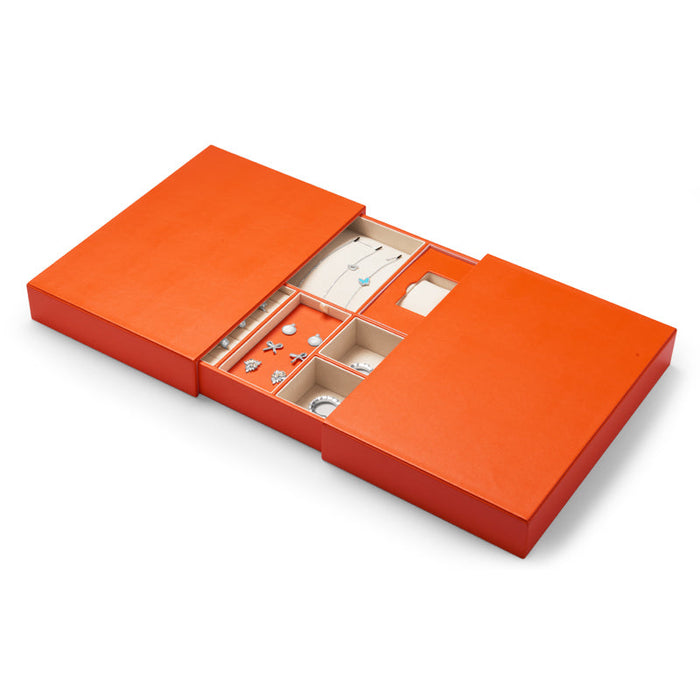 Compact orange jewelry storage solution