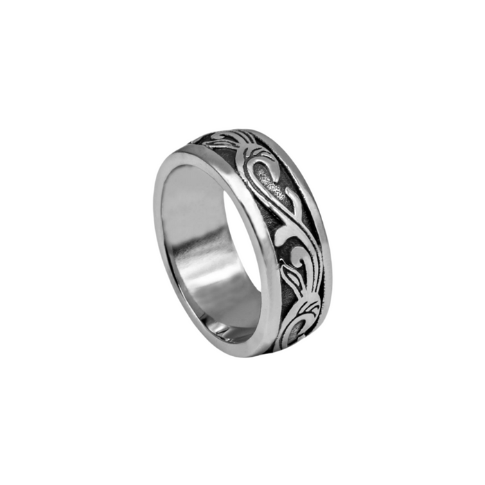 Silver Plant Band Ring