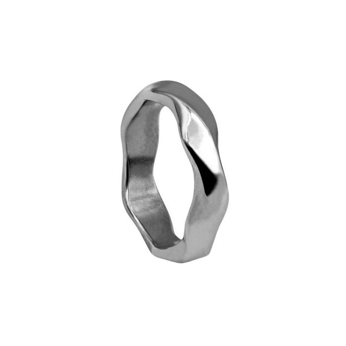 Silver Wavy Band Ring 6MM