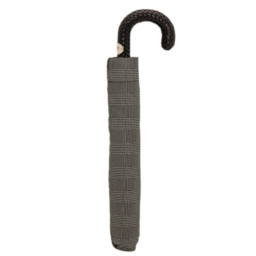 luxury braided leather handle folding umbrella for menmen's folding umbrella with braided leather handle - luxury