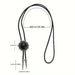 Black Agate Bolo Tie Sunflower Shape Bolo Ties Men's Bolo Necktie