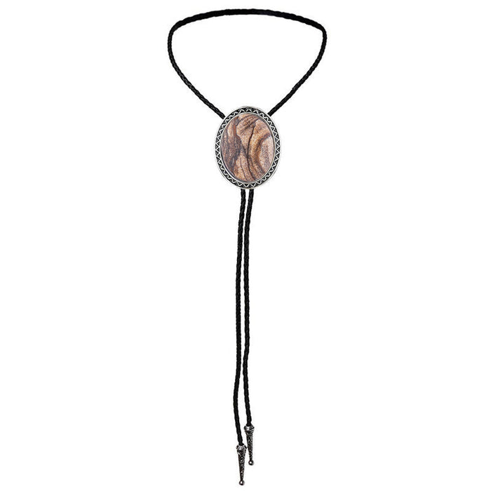 Sand Art Bolo Tie Formal Bootlace Tie Necklace Brown