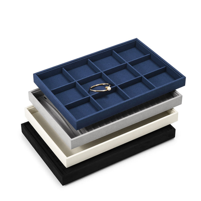 New combination blue microfiber jewelry display tray