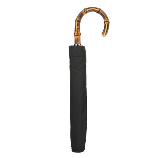 classic designer black folding umbrella with whangee handle 