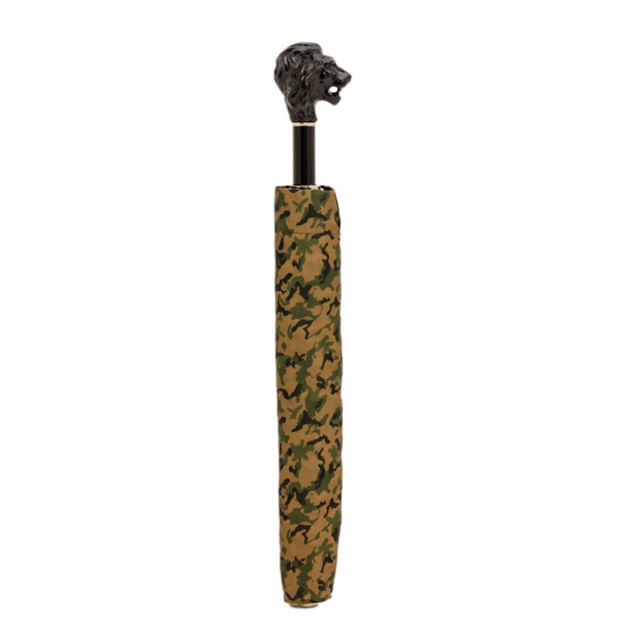 Luxury Black Lion Handle Camouflage Folding Umbrella