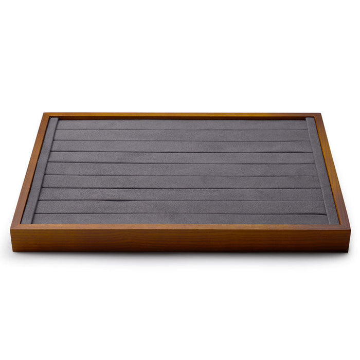 Stackable ring insert tray in dark gray wood