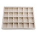Linen stackable jewelry display tray with 24 grids