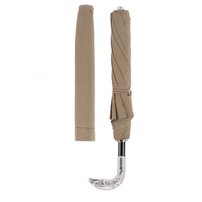 limited edition beige umbrella with silver eagle handle