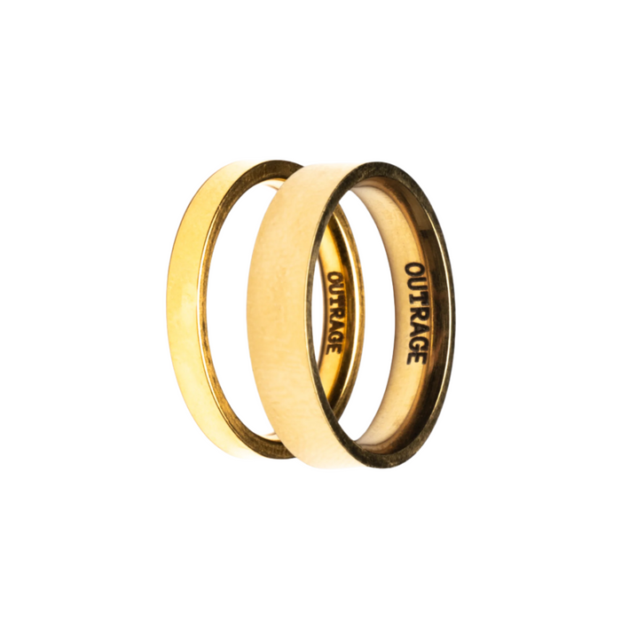 Gold Pair 3 & 5MM Minimalistic Band Rings