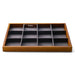 Dark gray wood stackable jewelry organizer tray 12 grids