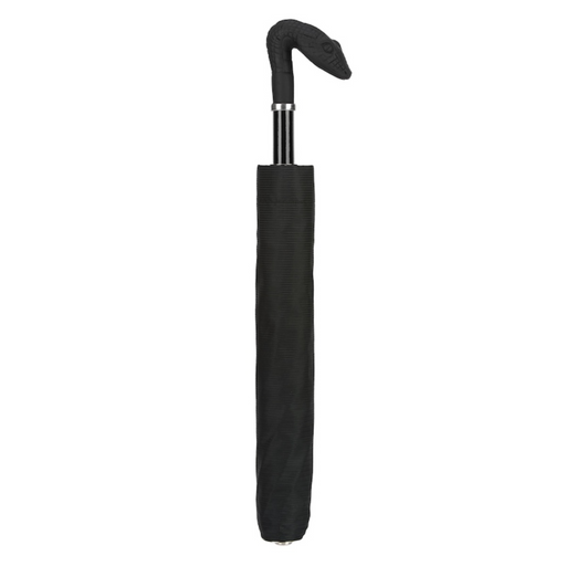 rubberized brass snake handle black folding umbrella