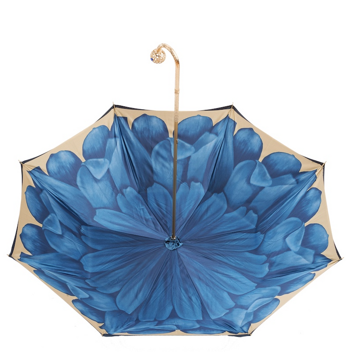 Women's Elegant Blue Dahlia Parasol