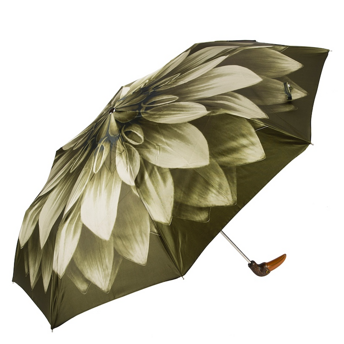 Toucan Green Floral Designer Folding Umbrella
