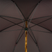sophisticated dark green umbrella with wooden handle and red accents