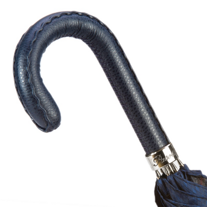 where to buy elegant blue gent's umbrella with navy leather handle 