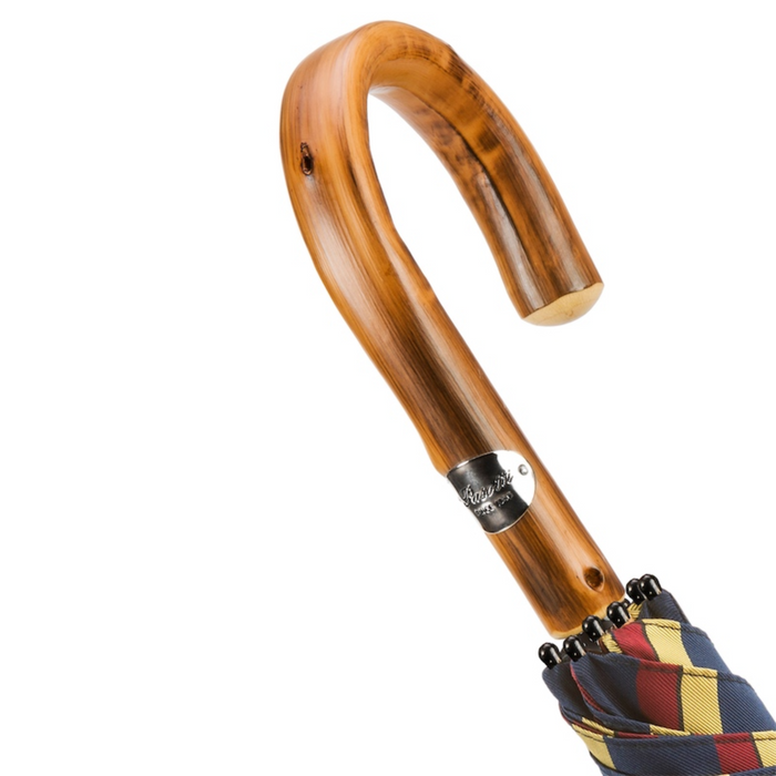 statement large striped umbrella with exclusive chestnut handle 