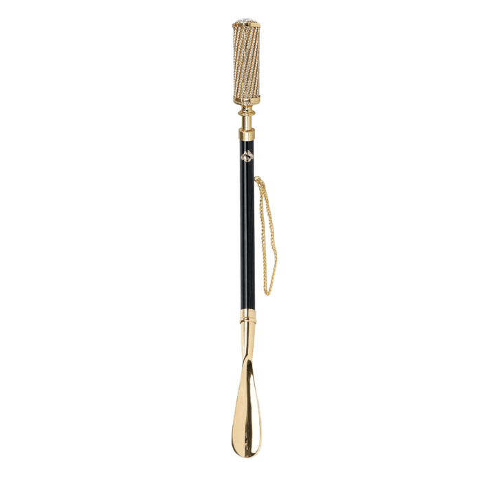 Luxury Shoehorn with Golden Accents and Crystals