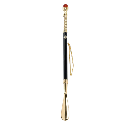 Handmade 24K Gold-plated Shoehorn with Red Crystal