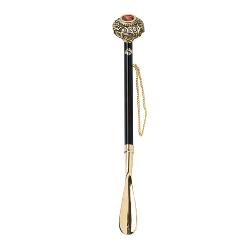 Red Crystal Golden Knob Shoehorn