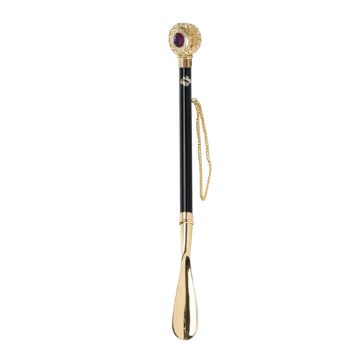 Gold-Plated Amethyst Crystal Shoehorn