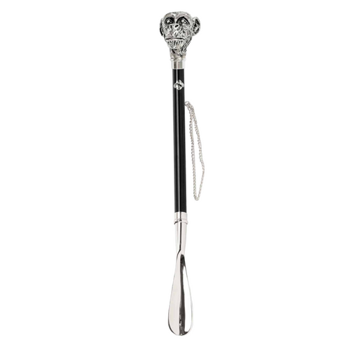 Designer Panther Handle Shoehorn with Black Crystals
