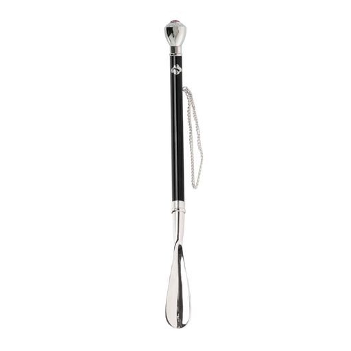 Chic Crystal-Adorned Knob Handle Shoehorn
