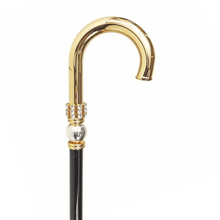 Unique 24K Gold-plated Walking Stick for Man in Brass