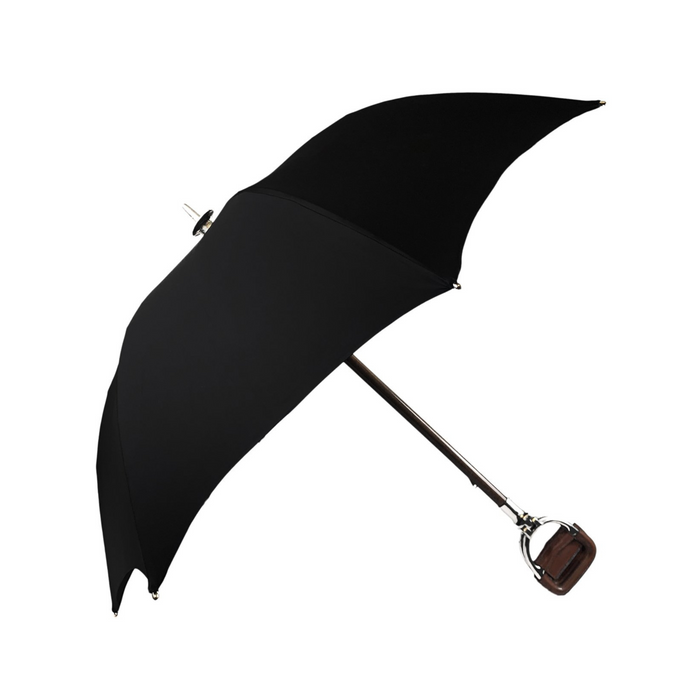 Handcrafted Leather Seat Umbrella - Black Color