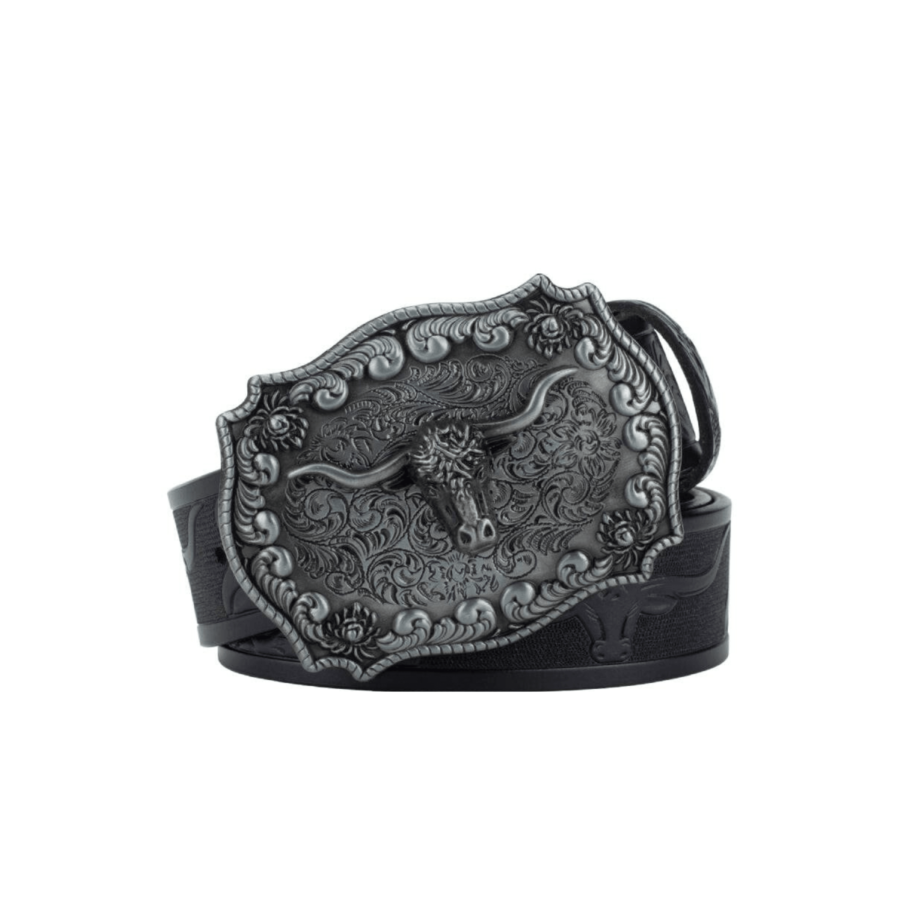 Handmade Silver Western Leather Belt For Men display picture 3