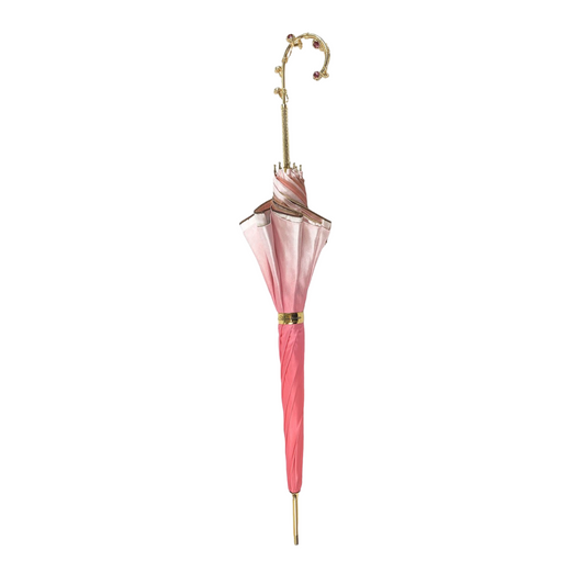 Pink Umbrella with Flowered Handle for Lady