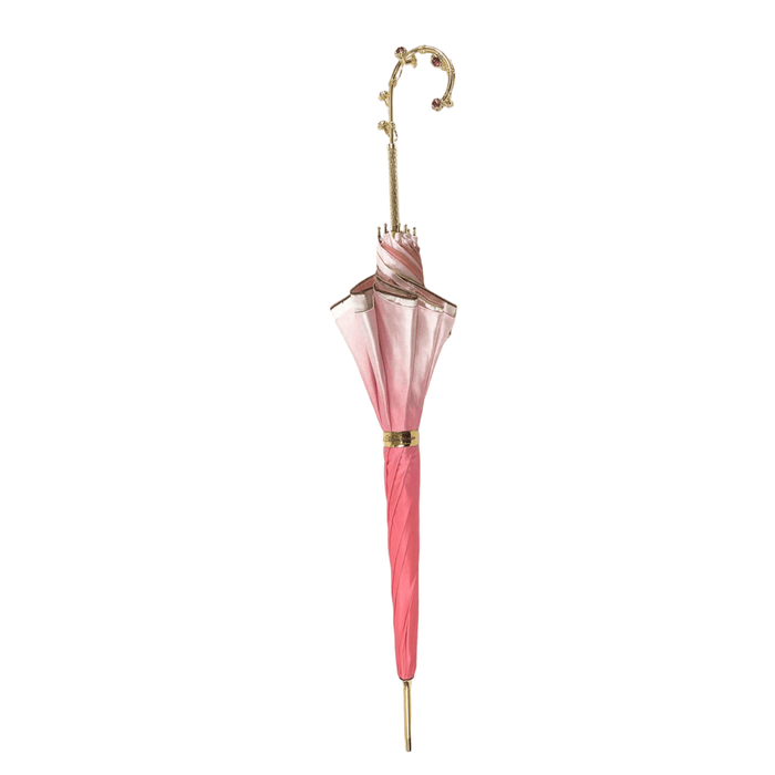 Pink Umbrella with Flowered Handle for Lady