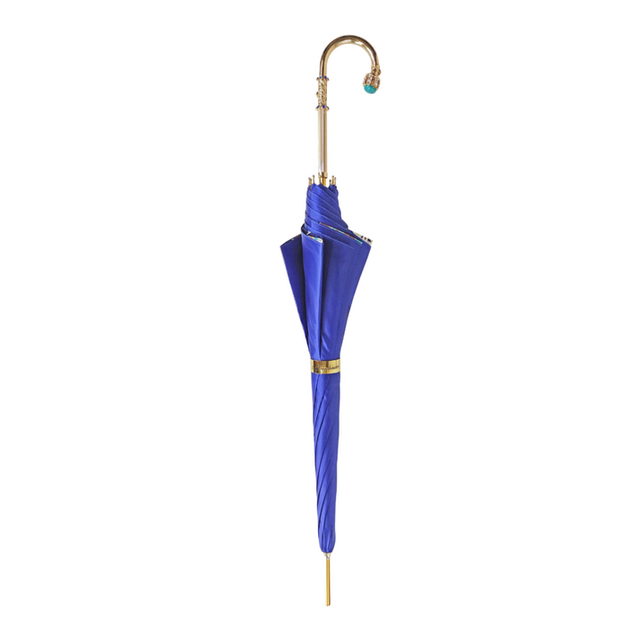 Handcrafted Blue Umbrella with Abstract Design