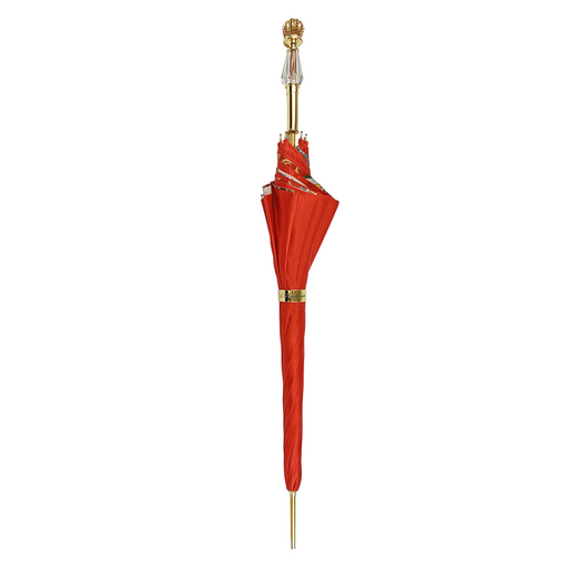 Unique Marvellous Red Umbrella with Jewel Handle