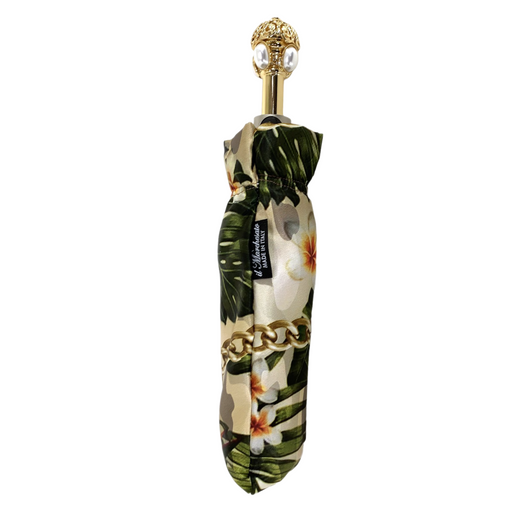 Stylish floral and chain pattern folding umbrella