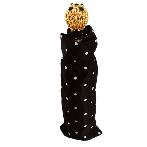 Stylish black and white polka dot umbrella for women