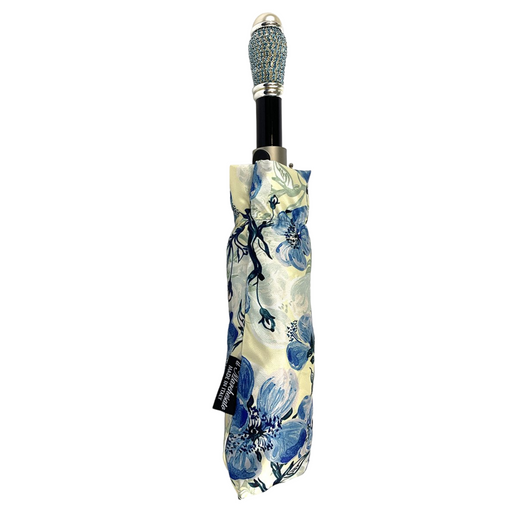 Charming umbrella with blue poppies pattern